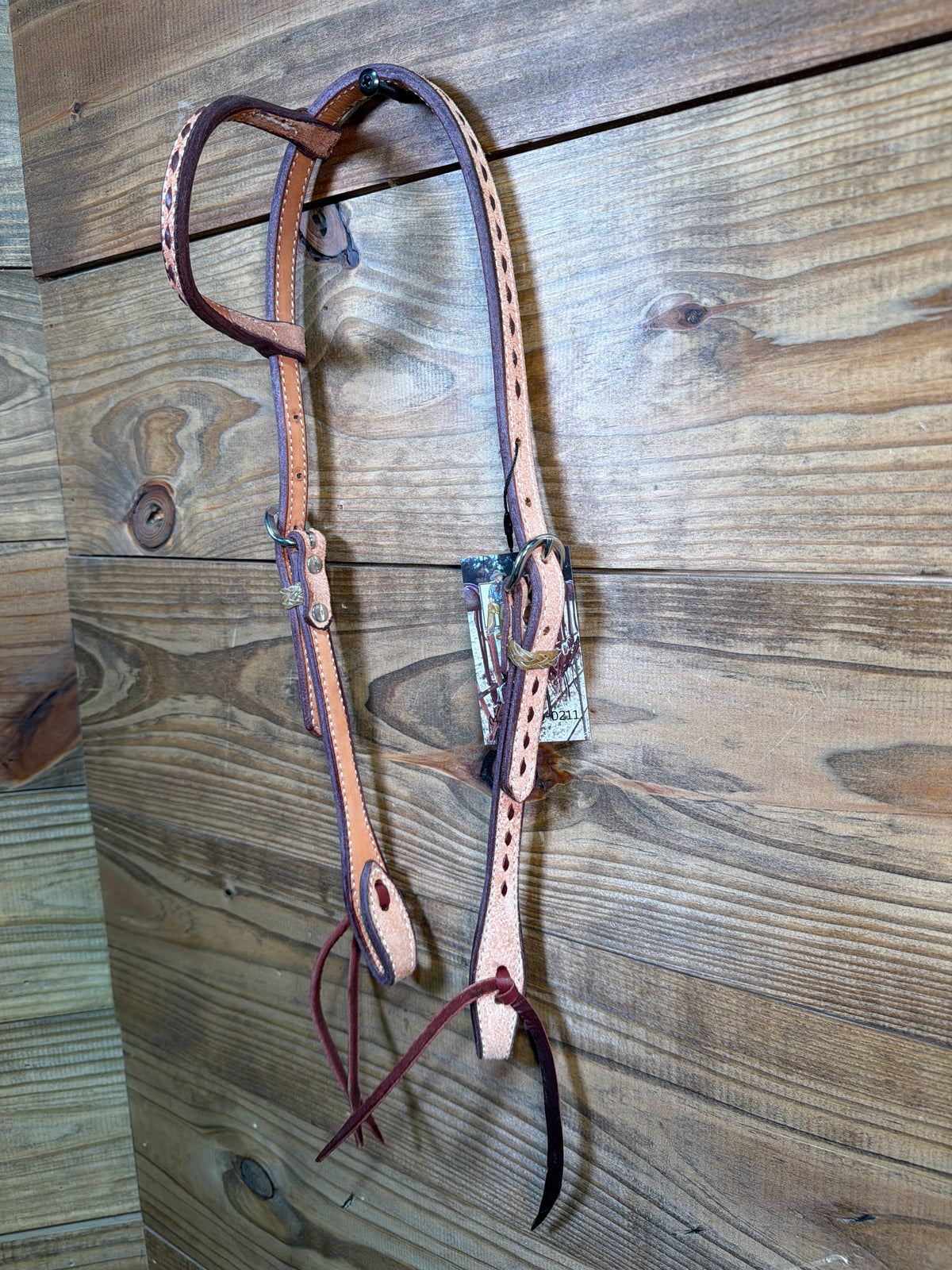 Roughout w/ Brown Buckstitch One Ear Headstall