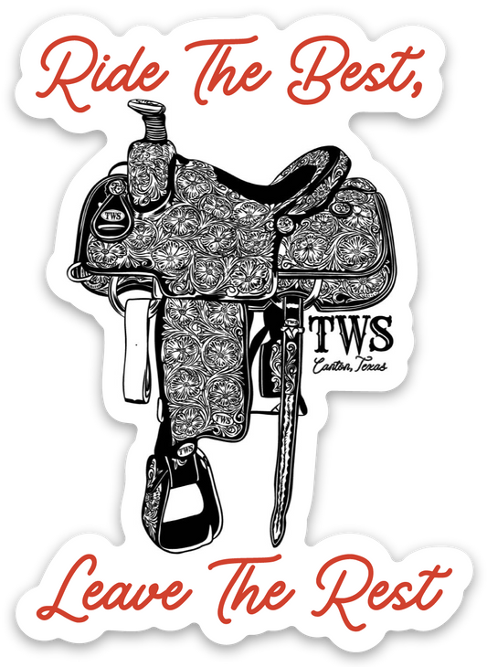 Slogan Tooled Saddle Sticker