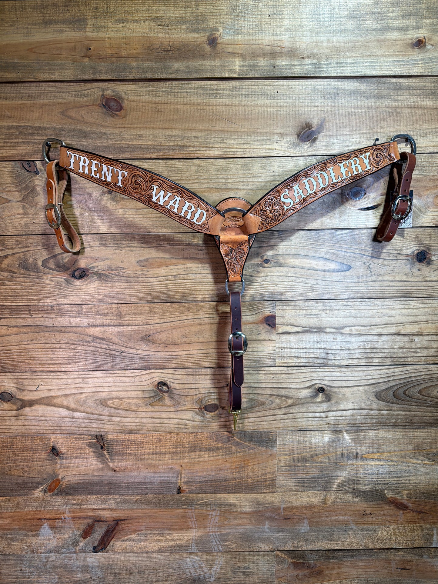 BC84 3" Antique Tooled TWS Breast Collar