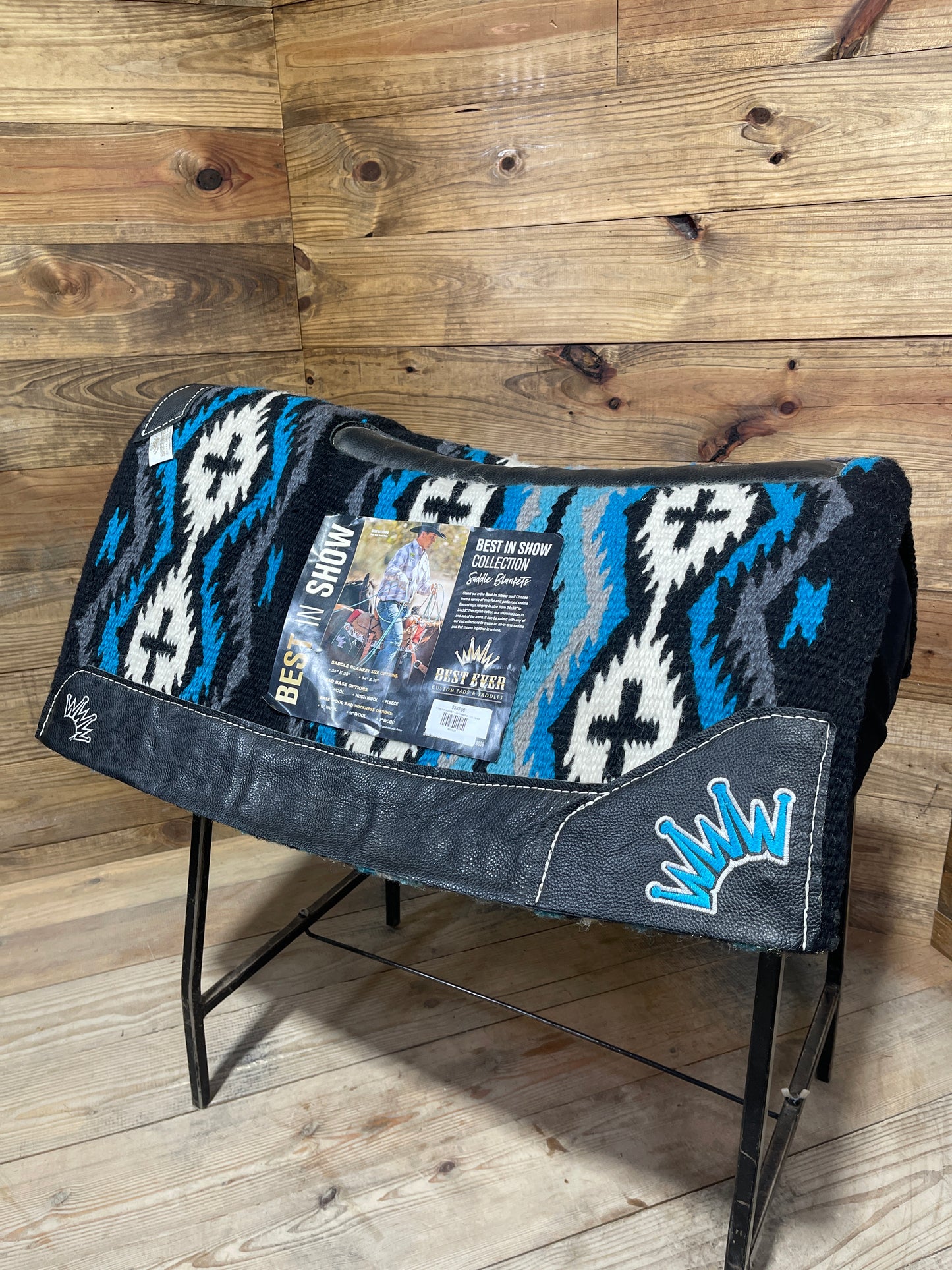 79 Best Ever 34x36 & 1" Las Cruces Black Turq. Navajo