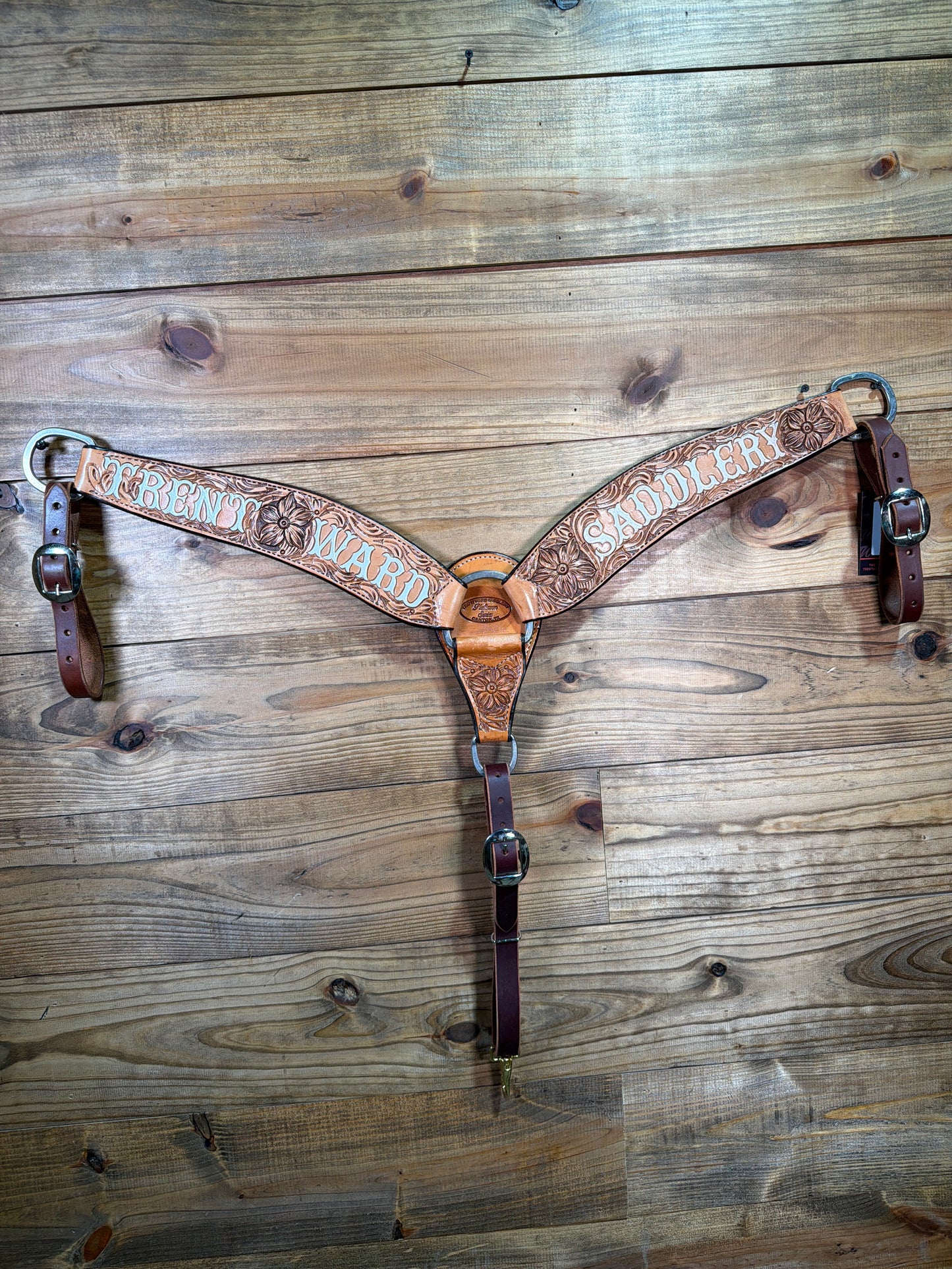 BC91 3" Antique Tooled TWS Breast Collar
