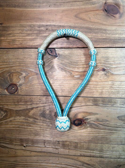Rawhide Bosal Cream w/ Turquoise Lines