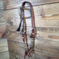 Natural & Black Rawhide Headstall Brown Tassel