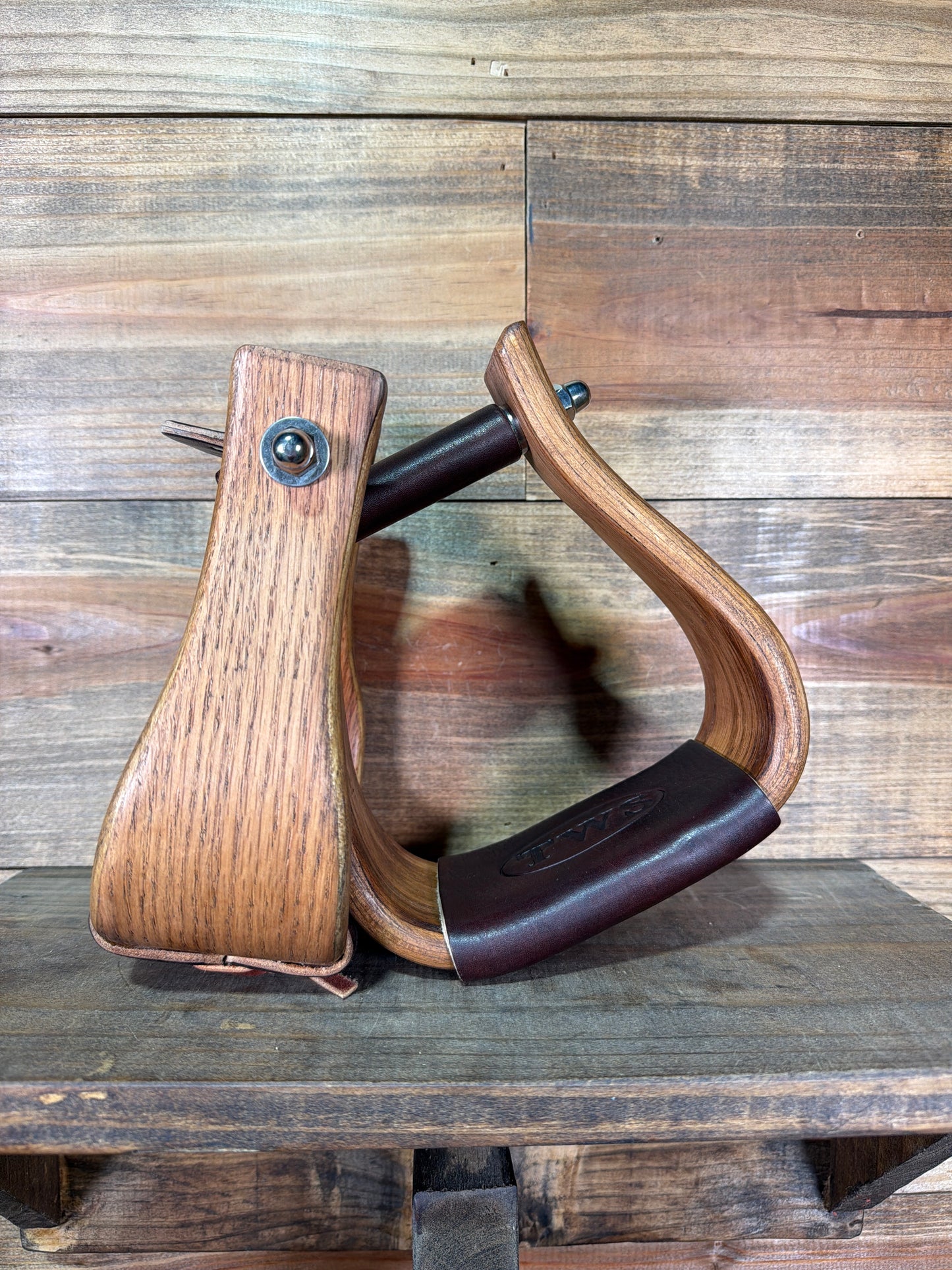 3" Dark Stained Bell Stirrups