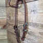 Cheaney One Ear Headstall w/ Copper Feathers