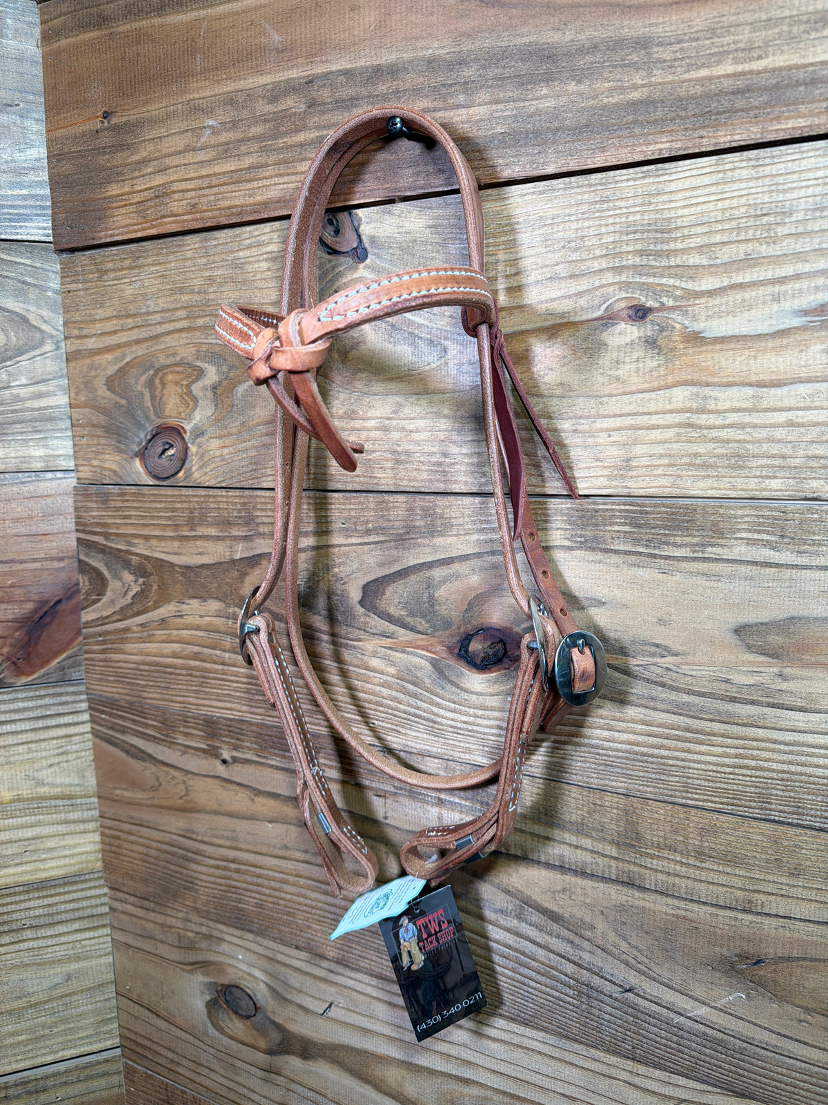 Double Stitched Knotted Browband Headstall