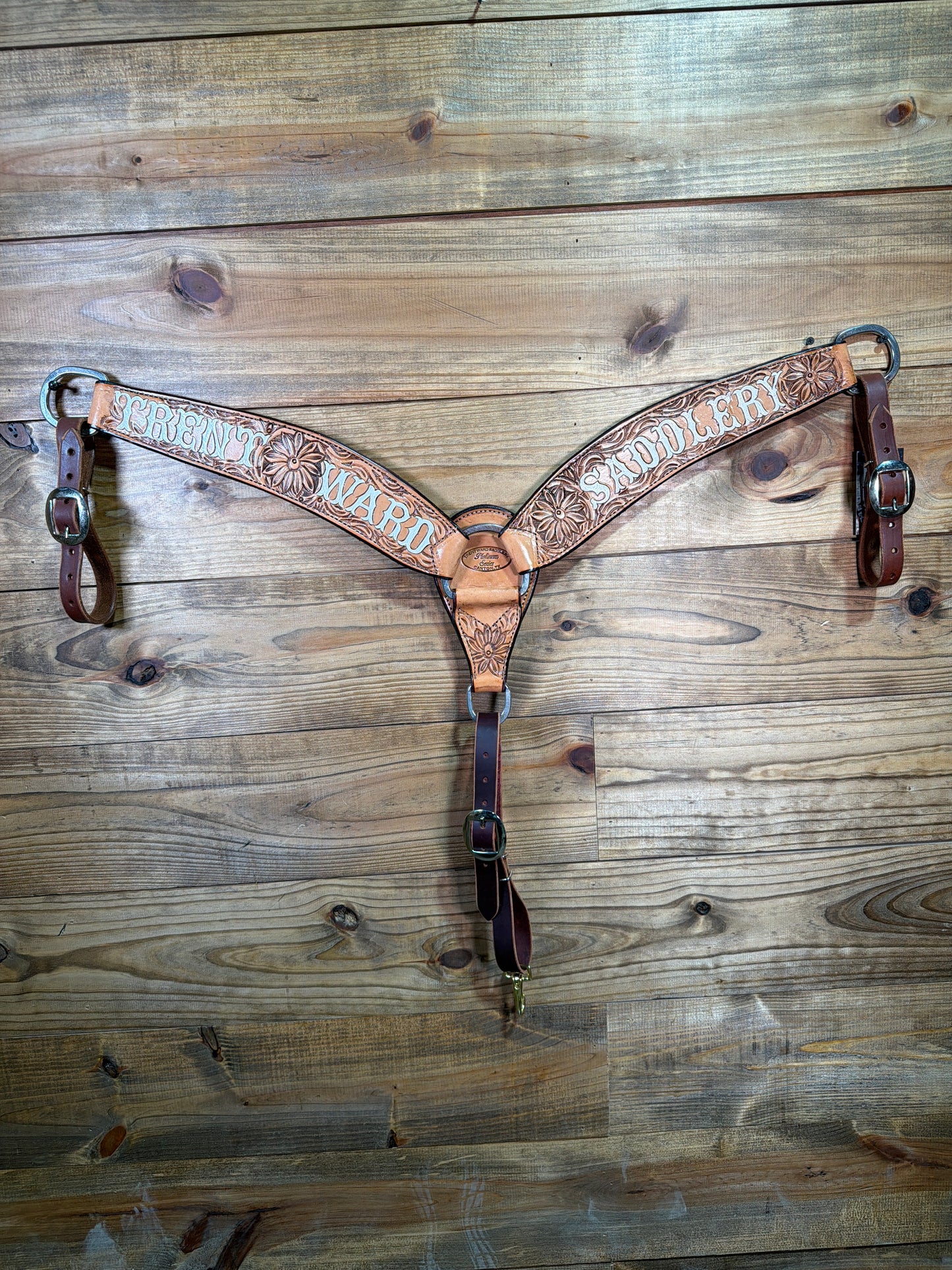 BC94 3" Antique Tooled TWS Breast Collar