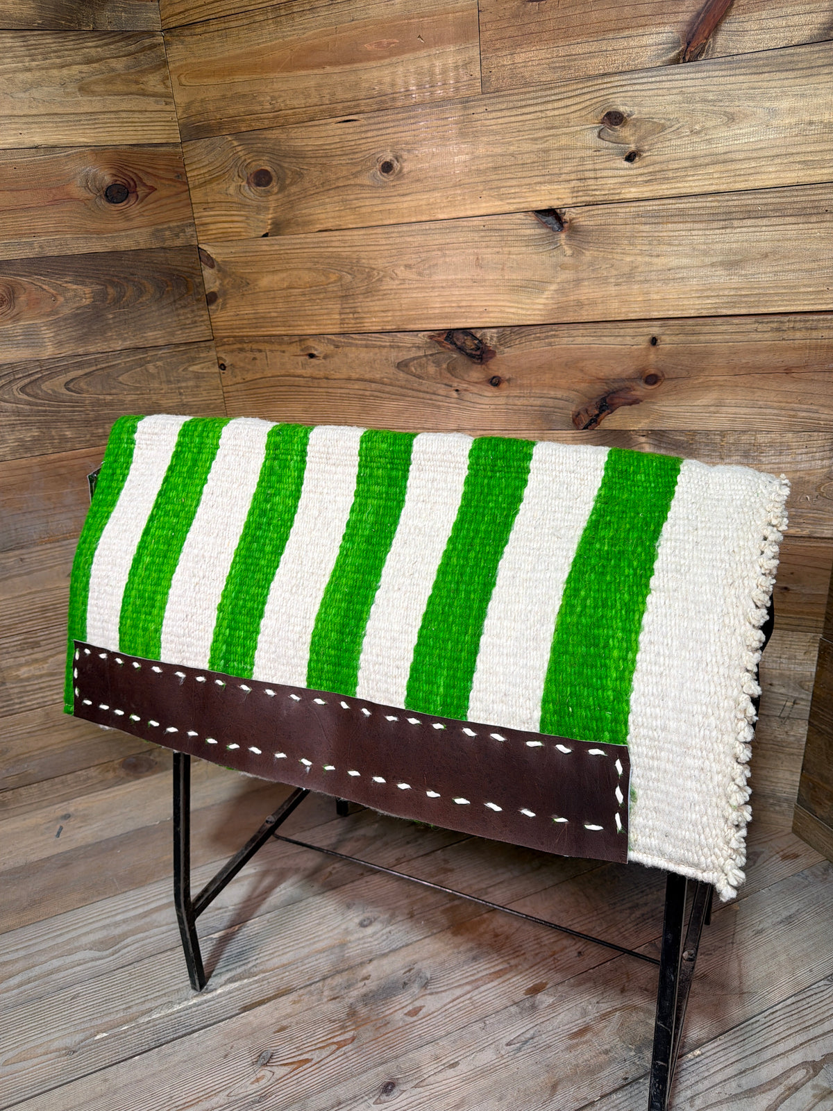 Casa Zea Green & White Stripe Navajo Pad