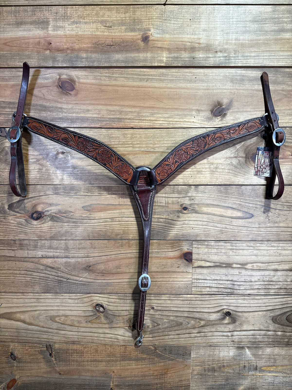 USEDTACK 190 2" TWS Tooled Floral Breast Collar
