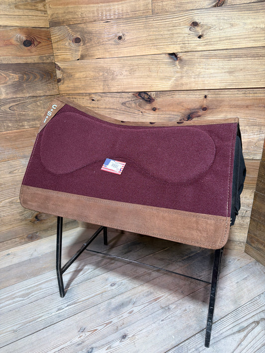 35 CSI Burgundy Medium Standard Western Cut Saddle Pad