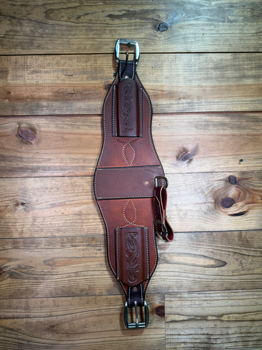 28" Dark Oil 8" Wide Leather Back Cinch