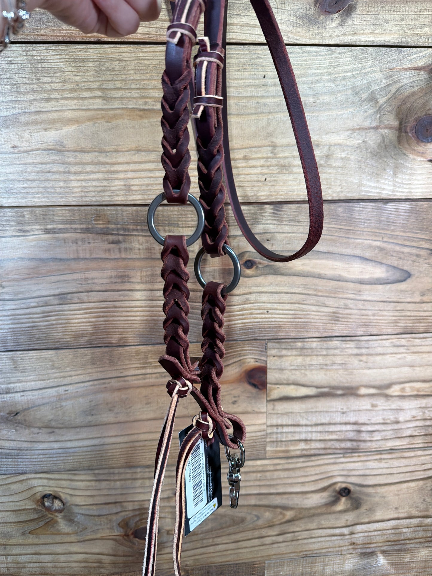 7084BUR Burgundy Blood Heart Ring Roping Rein 1/2"