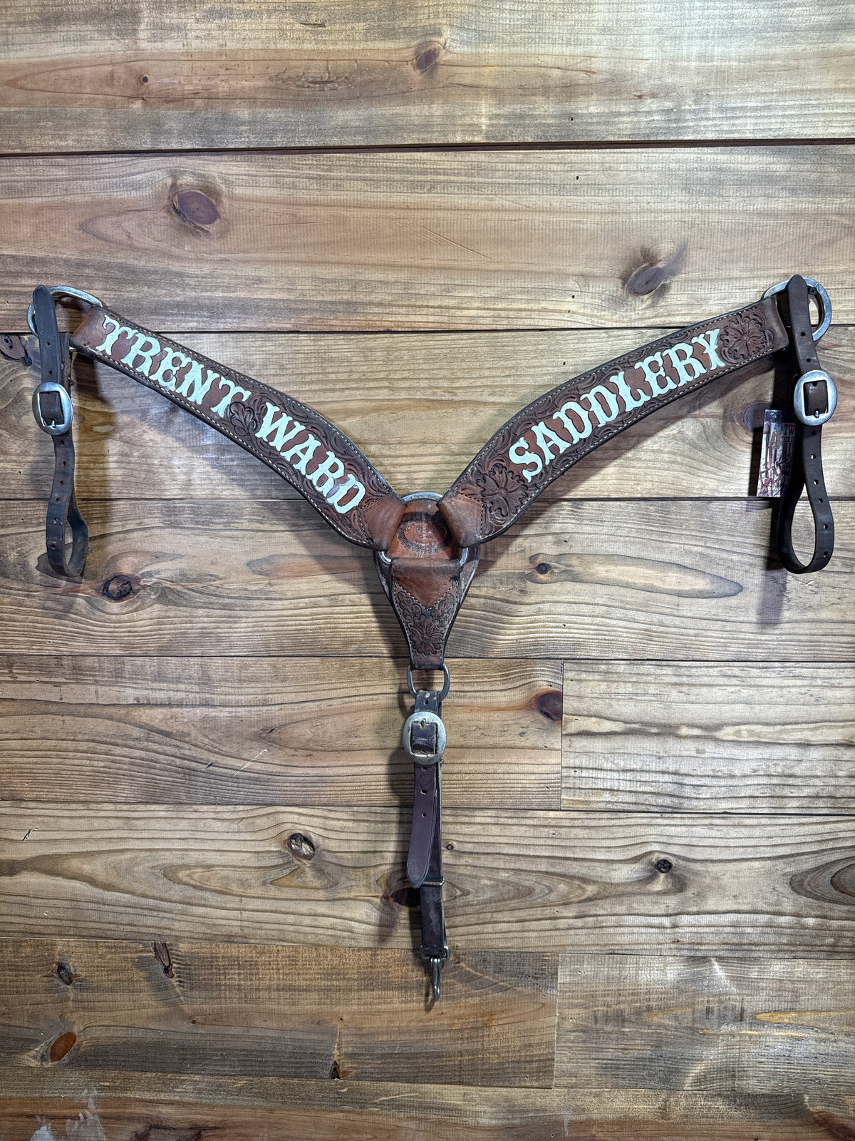 USEDTACK 188 3" TWS dark oil tooled Breast Collar