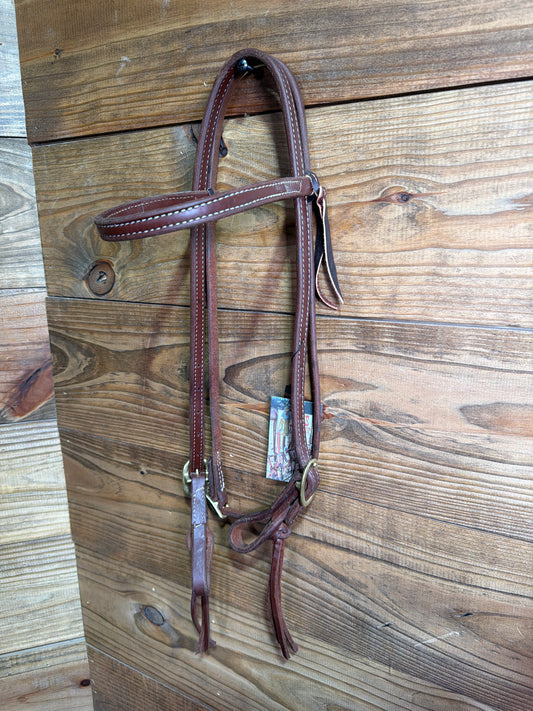 D&S Pineapple Knot Browband Headstall w/ Brass Buckles