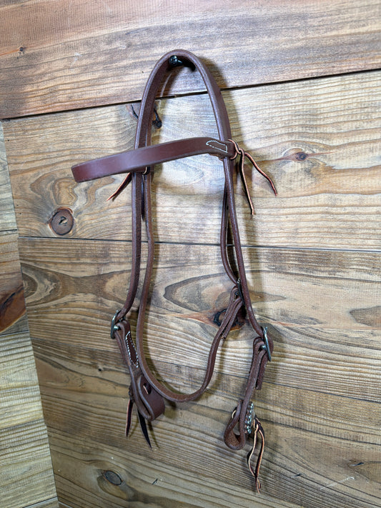 Double Buckle Browband w/ Dotted Rosettes