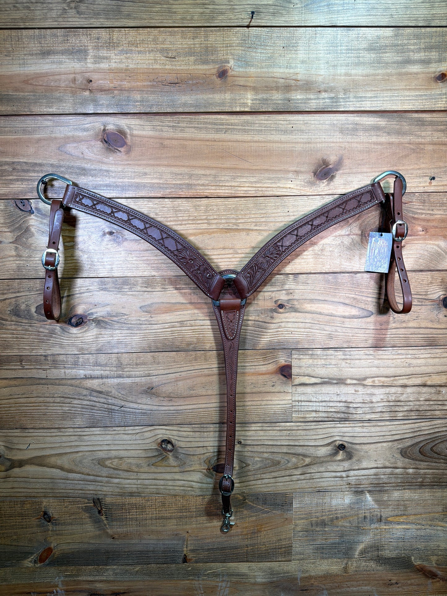 BC99 Trent Ward Saddlery Signature Series Tapered Breast Chocolate Tooled