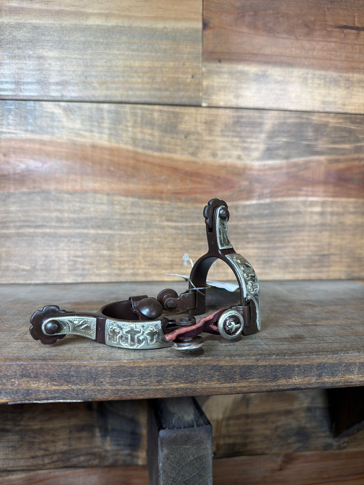 Brown Toddler Spurs w/ Mounted Cross