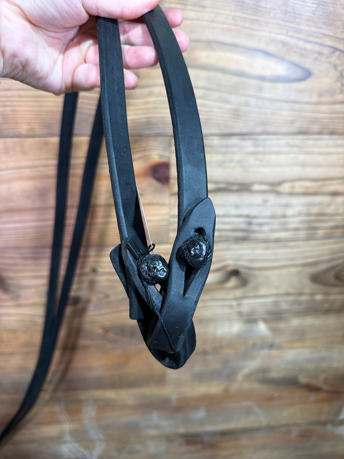Cheaney 5/8" Black Quick Connect Weighted Split Reins