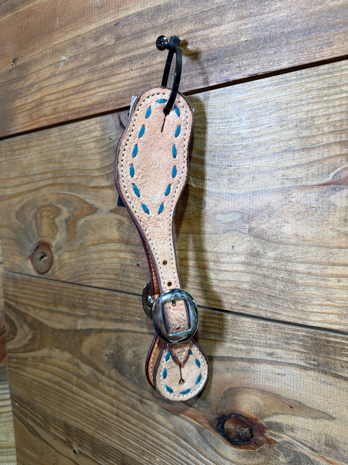 Ladies Wide Roughout w/ Turq. Buckstitch