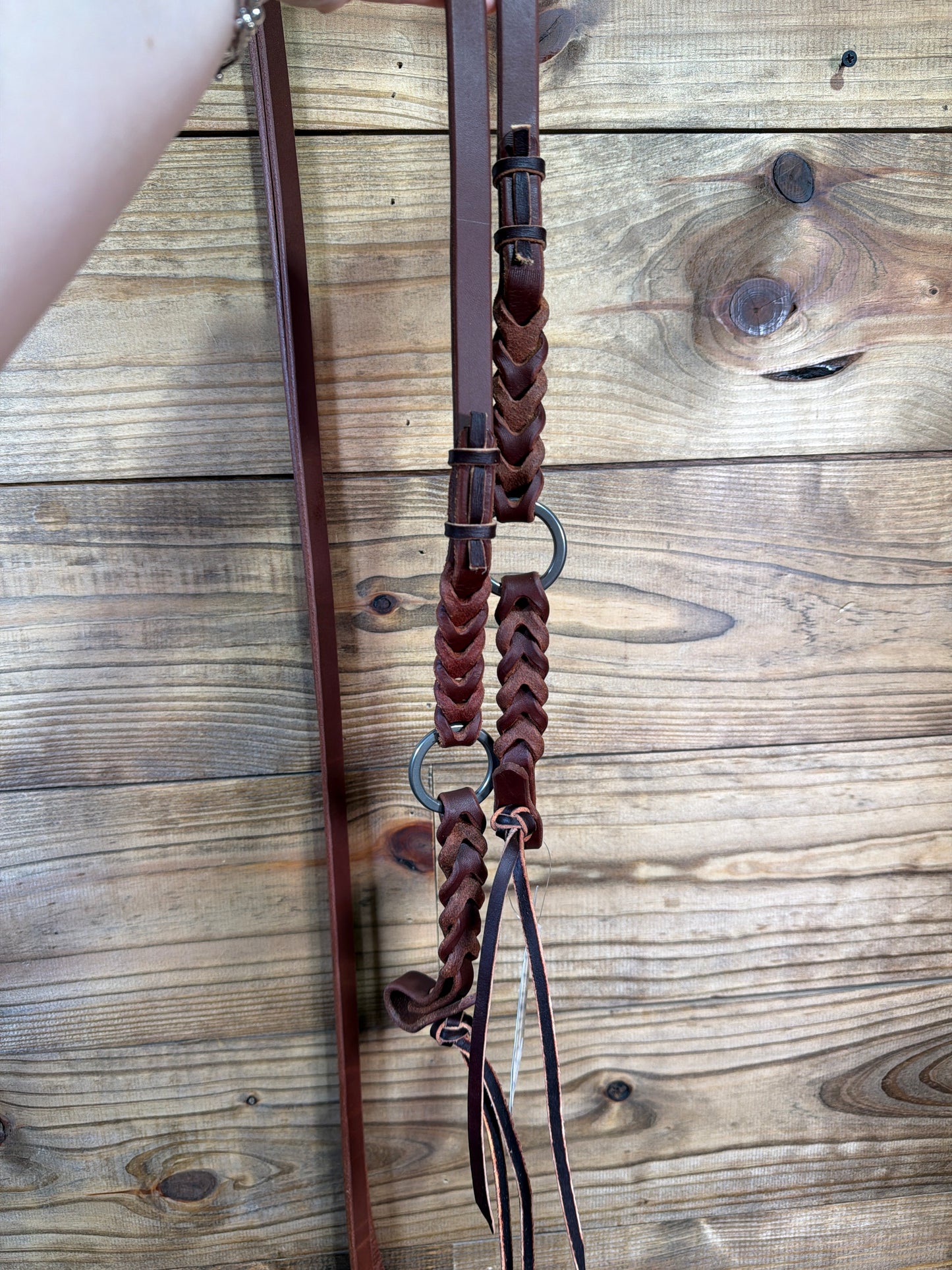 RH7185 Ranch Bleeding Heart Ring Split Reins 5/8"