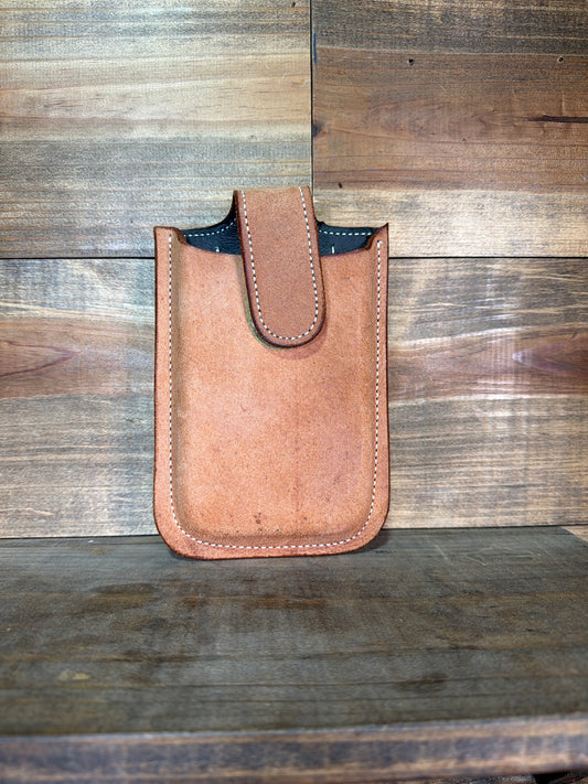 Natural Roughout Billet Phone Holder w/ Velcro Flap