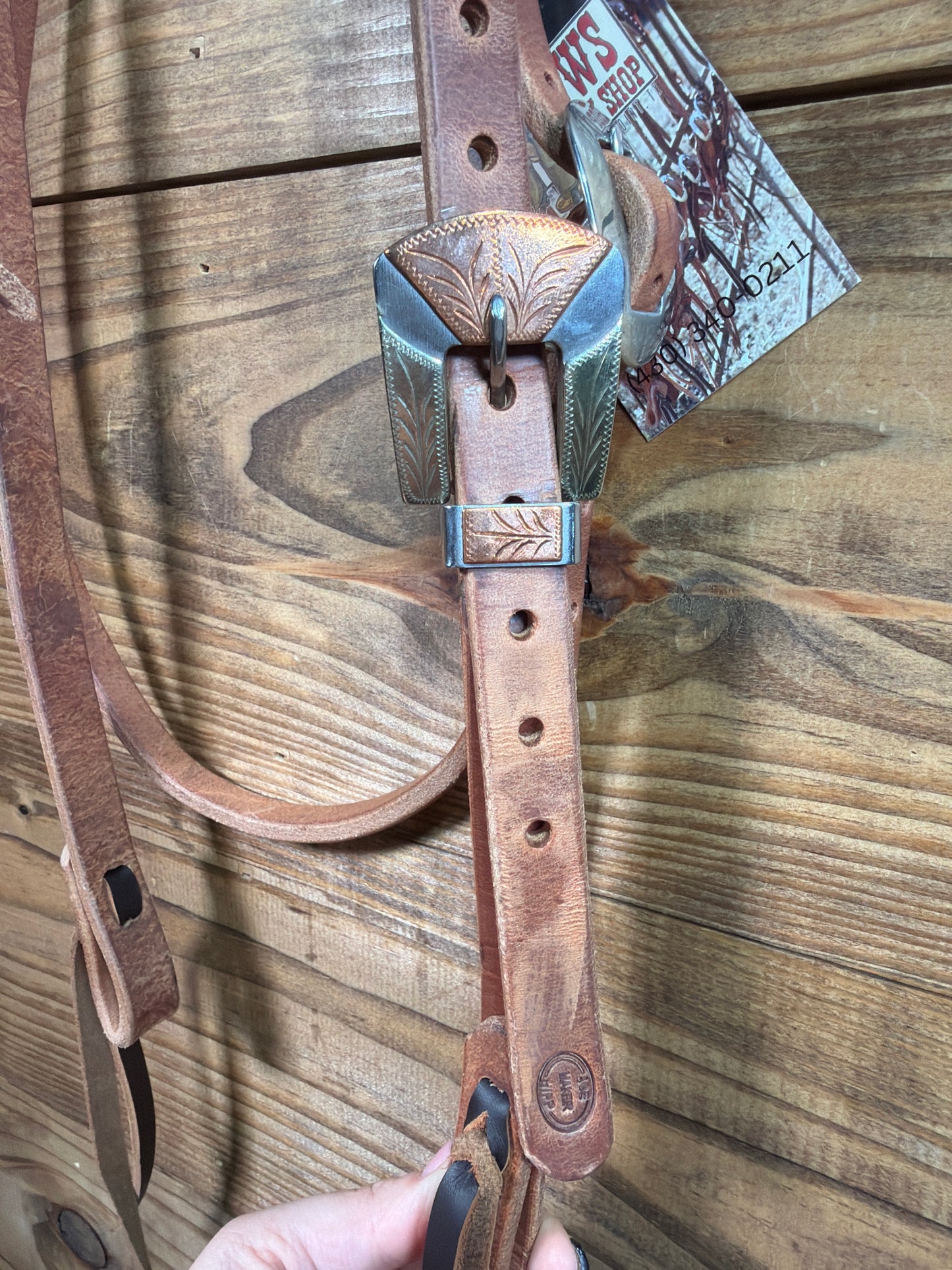 Joe Hipp Natural Browband Headstall w/ Mounted Buckle