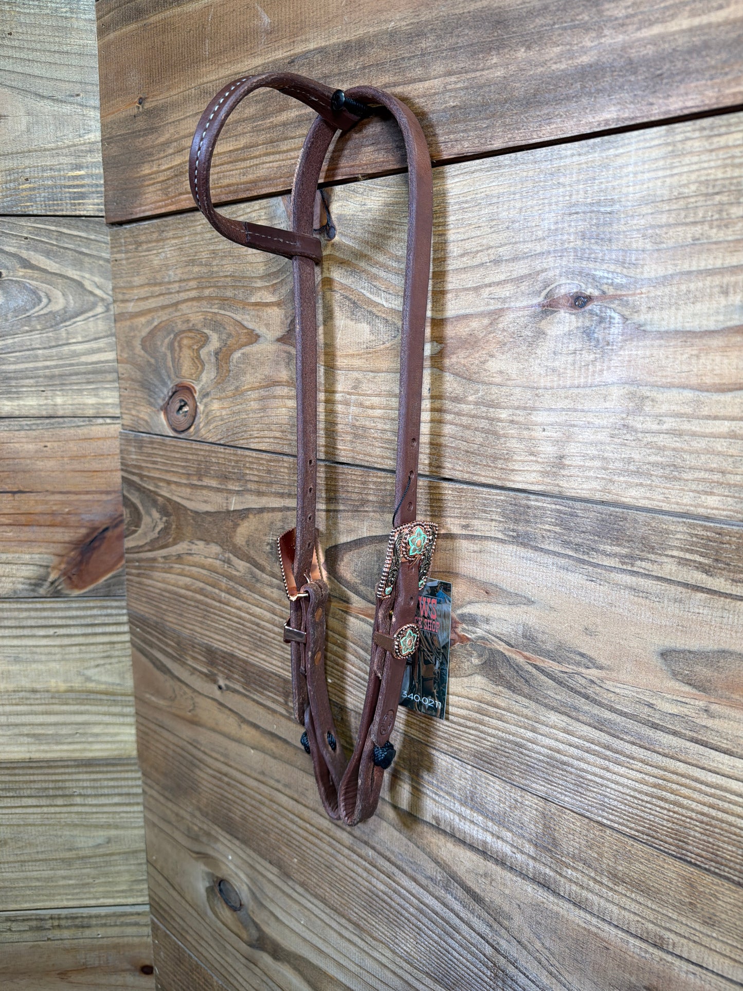 25 Headstall Cheaney QC Silver/ Copper Flower