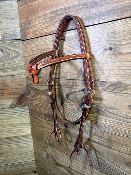 Natural Basket Weave Futurity Browband Headstall