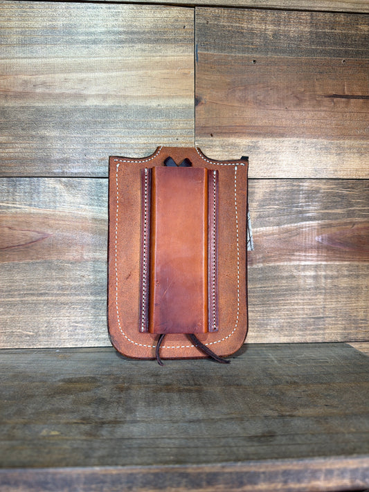 Chestnut Roughout Billet Phone Holder w/ Velcro Flap