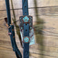 Cheaney One Ear Black Headstall w/ Copper & Green Flower