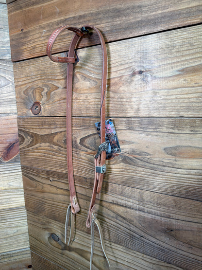Harness One Ear w/ Rounded Sterling Flower Buckle