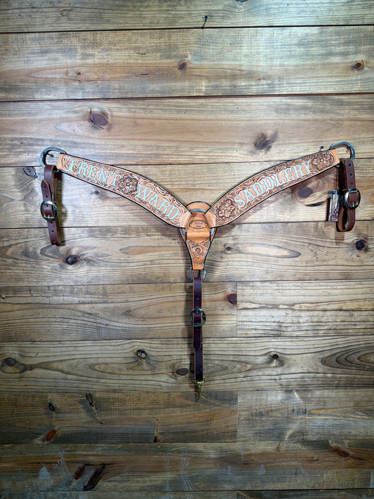 BC97 3" Antique Tooled TWS Breast Collar