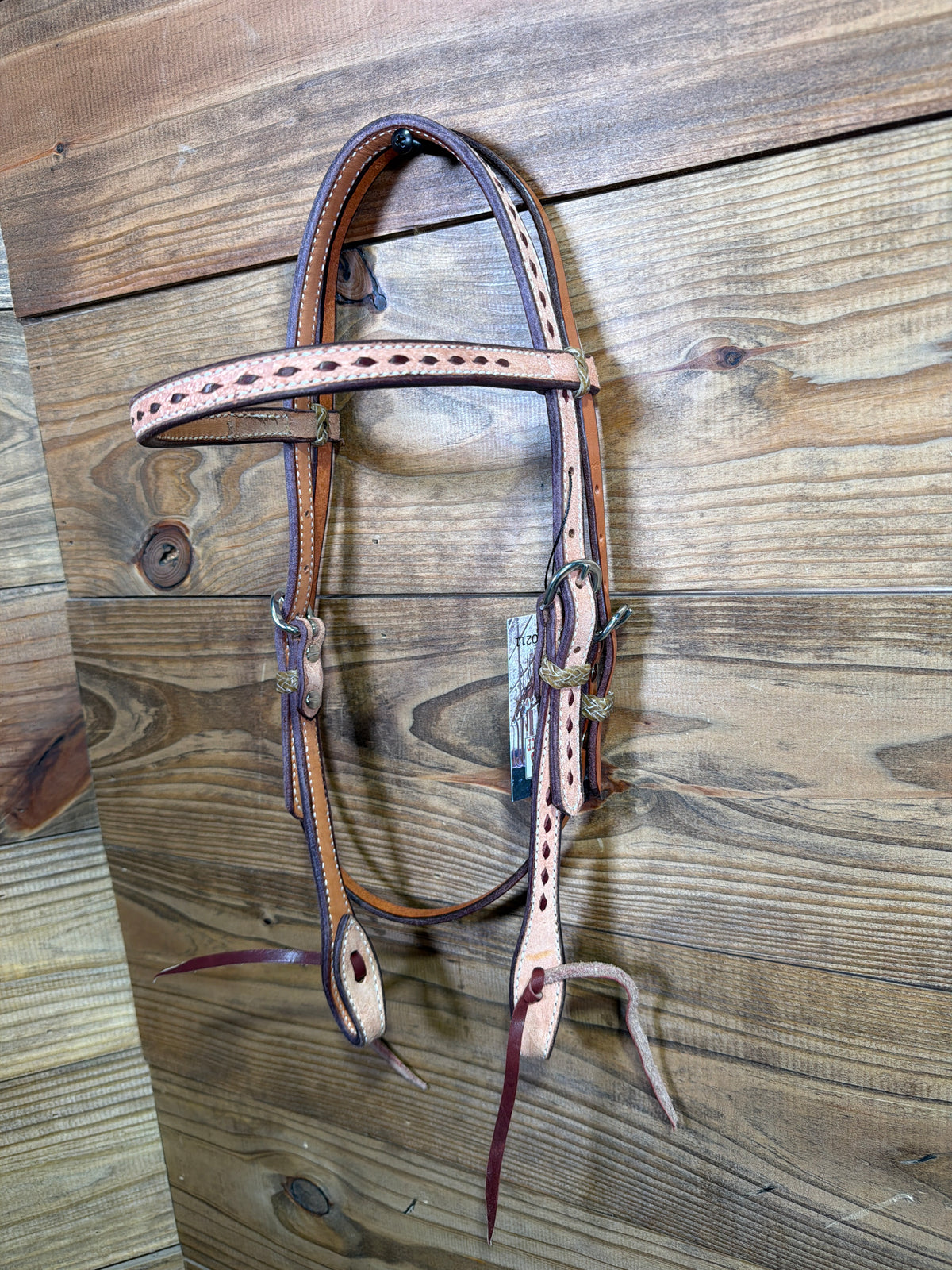 Roughout w/ Brown Buckstitch Browband Headstall