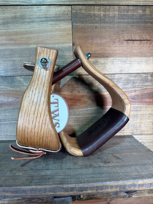 3" Dark Stained Crooked Stirrup