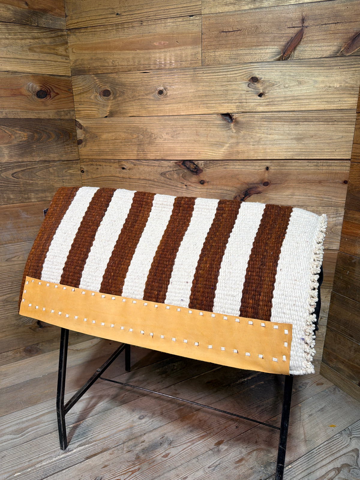 Casa Zea Brown & White Stripe Navajo Pad