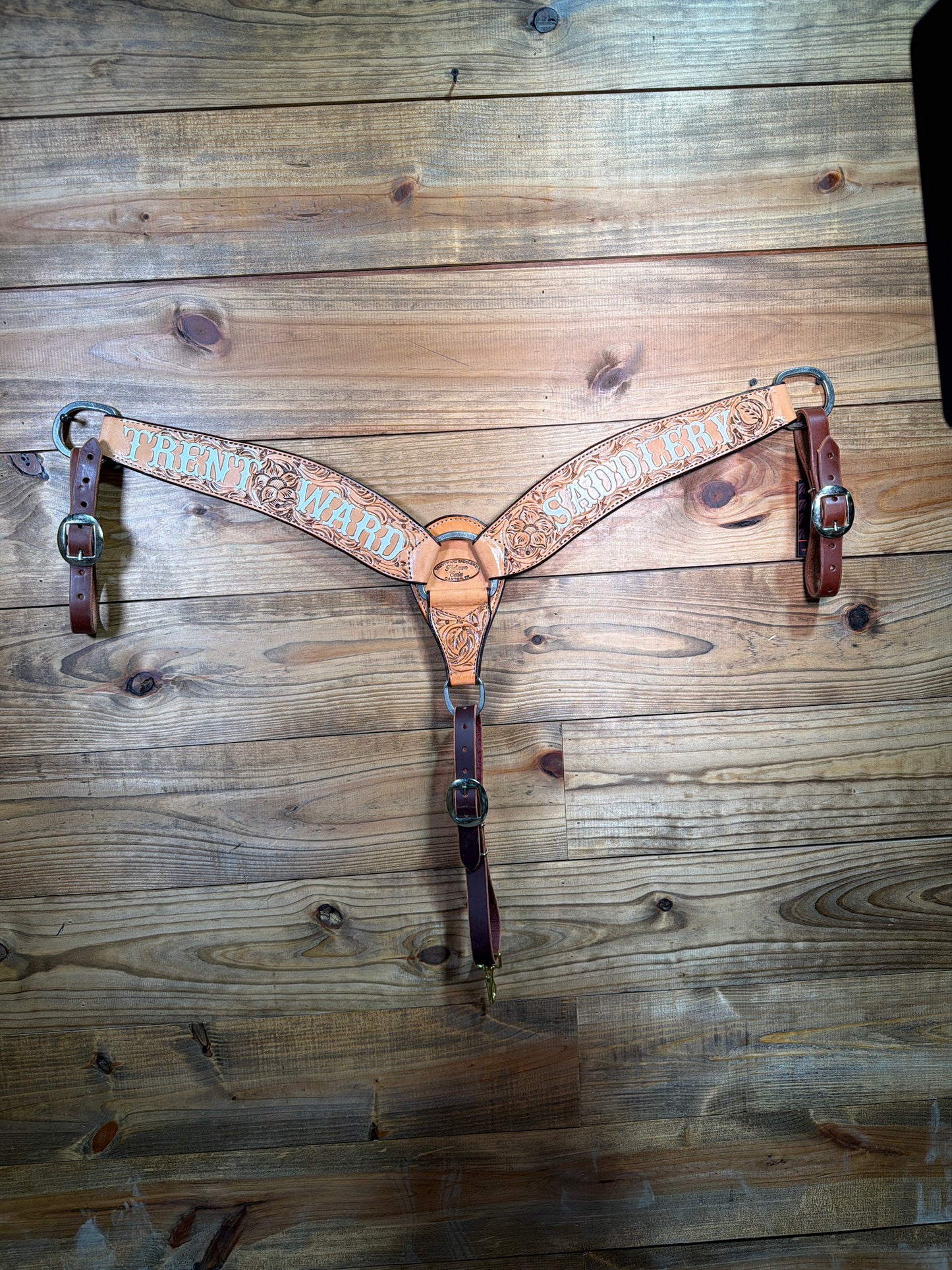 BC96 3" Antique Tooled TWS Breast Collar