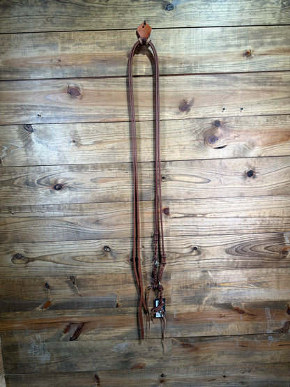 RH7185 Ranch Bleeding Heart Ring Split Reins 5/8"