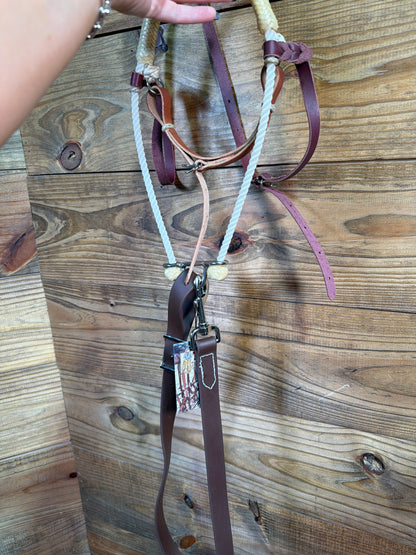 Single Rope Rawhide w/ Cavesson Noseband Set