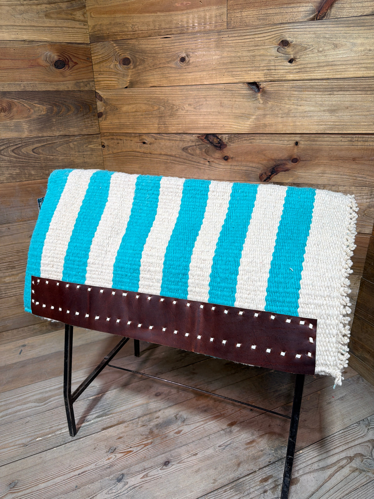 Casa Zea Teal & White Stripe Navajo Pad