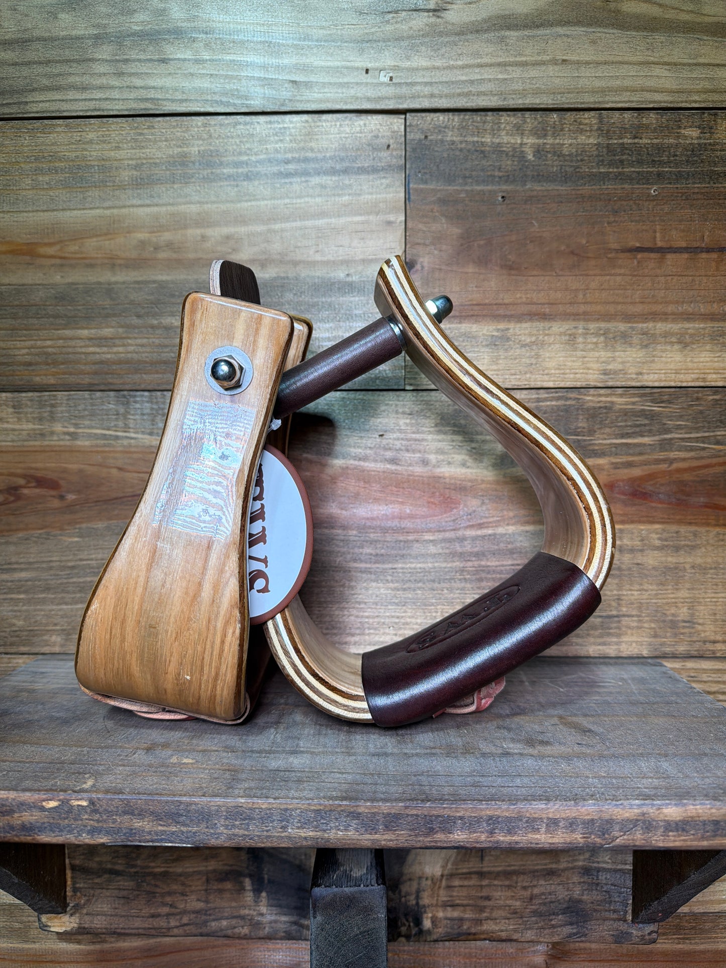 3" Maple Stained Bell Stirrups