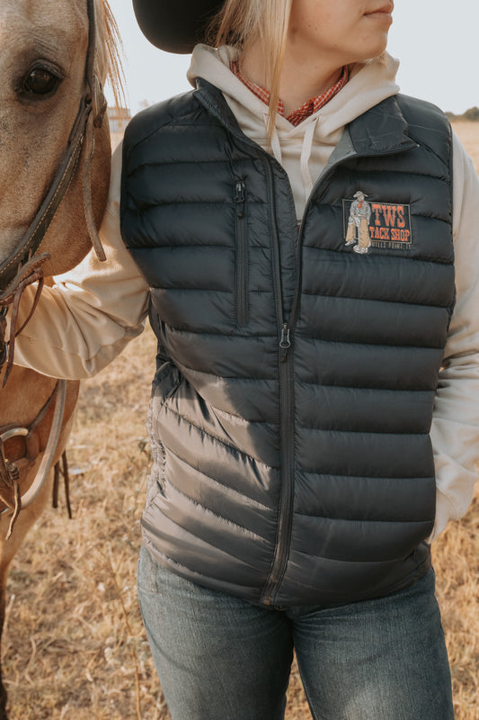 TWS Tack Shop Cowboy Puffer Vest Navy