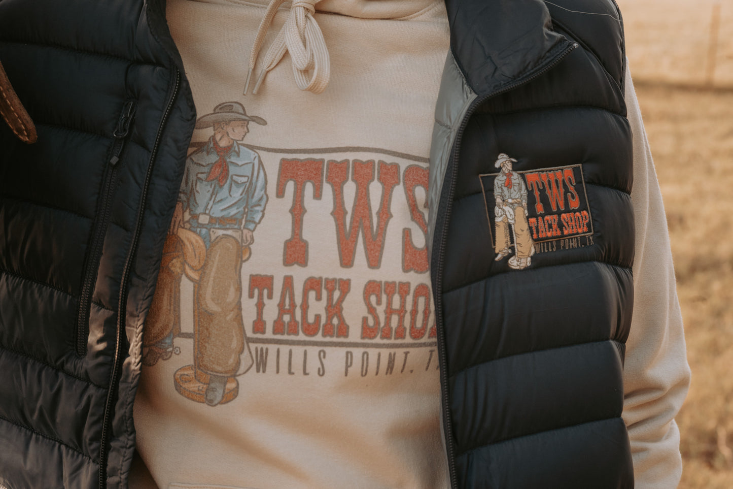 TWS Tack Shop Cowboy Hoodie Tan