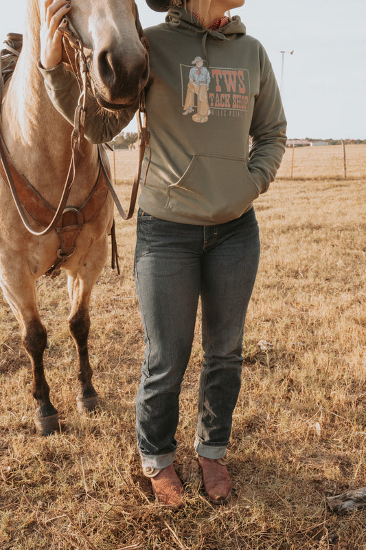 TWS Tack Shop Cowboy Hoodie Military Green