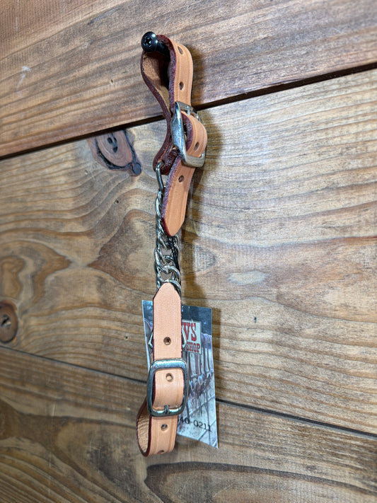 Natural Leather Flat Chain Curb