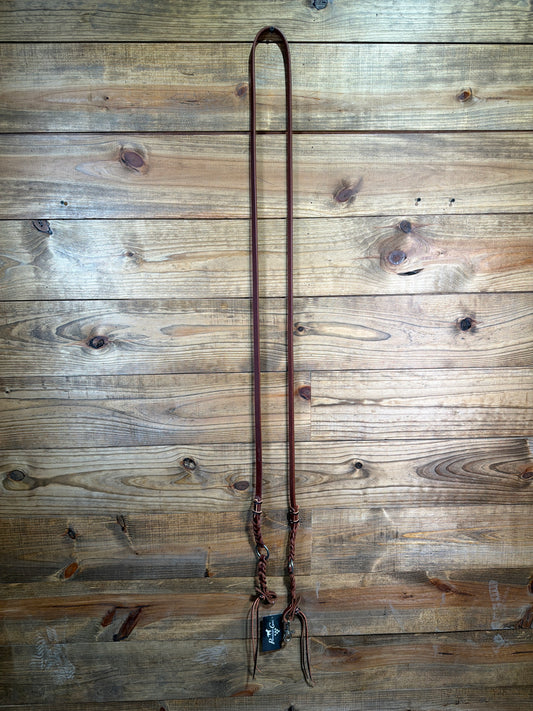 RH7085 Ranch Bleeding Heart Ring Roping Rein 5/8"