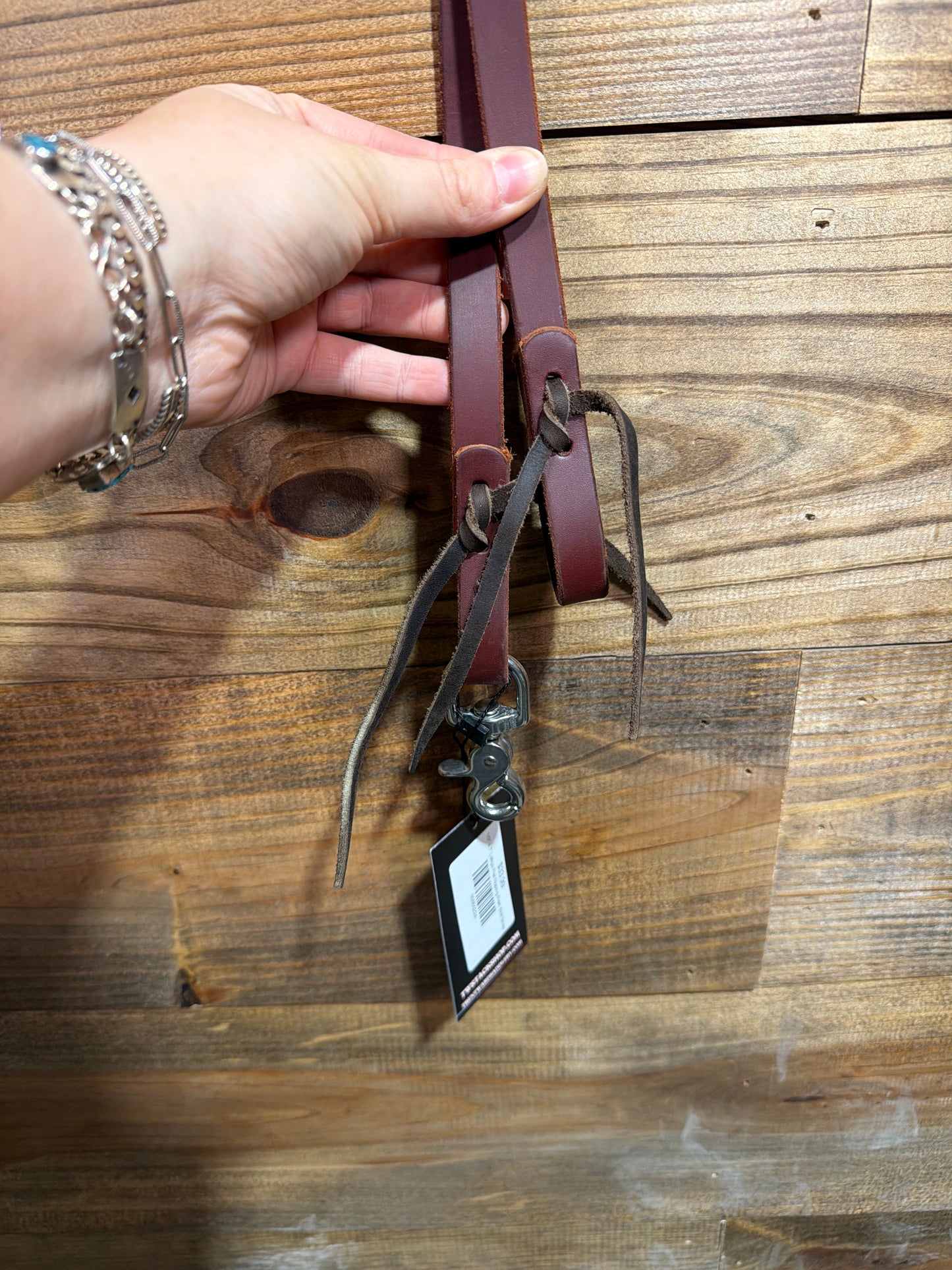 1/2" x 7' Latigo Flat Roping Rein Bolt Snap