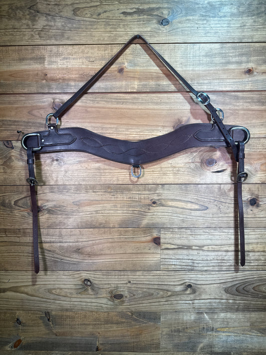 TC50 3" AM Stitched Slick Chocolate Tripping Collar w/ Wither Strap
