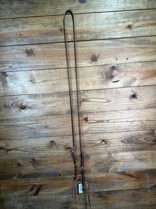 7084BUR Burgundy Blood Heart Ring Roping Rein 1/2"