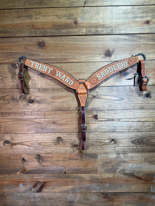 BC85 3" Antique Tooled TWS Breast Collar