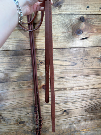 RH7185 Ranch Bleeding Heart Ring Split Reins 5/8"